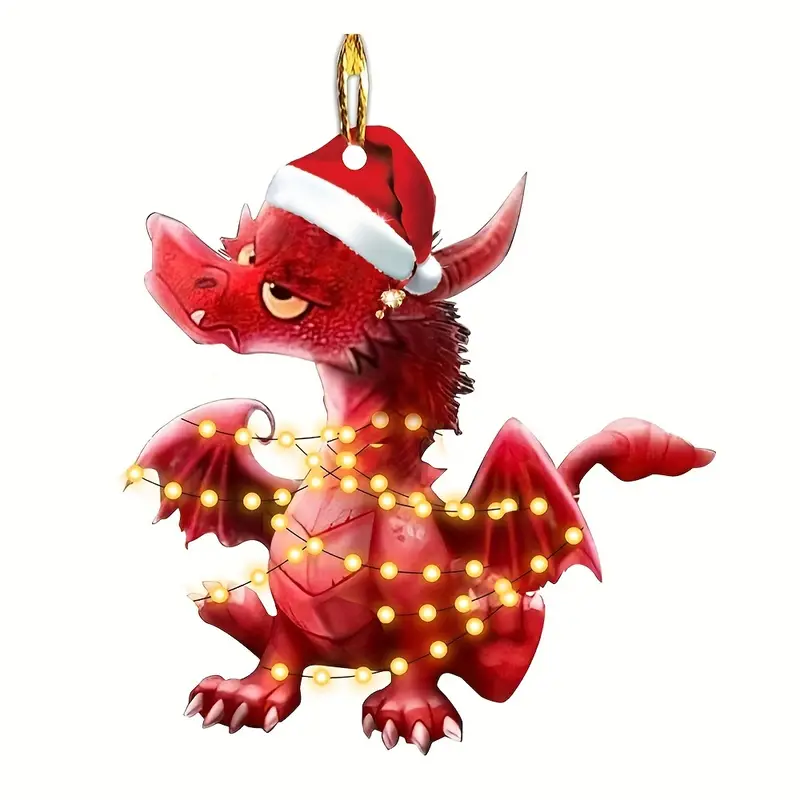 Christmas Flying Dragon Acrylic 2d Flat Car Ornament - Temu