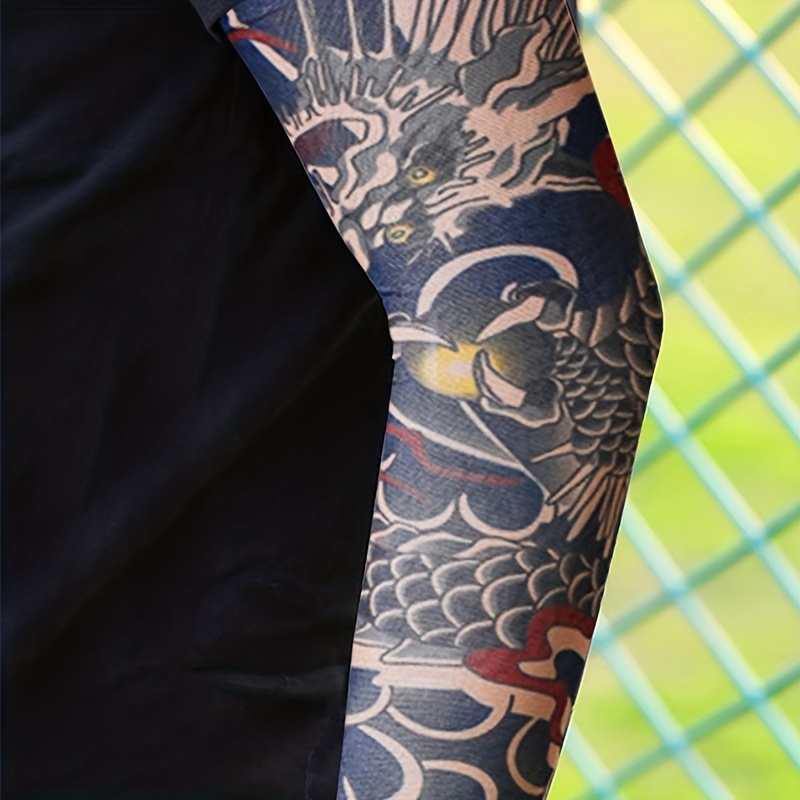 1pc Men's Sun Protection Sleeve, Outdoor Daily Travel Sunscreen Tattoo  Sleeves, Breathable Quick-drying Sleeves