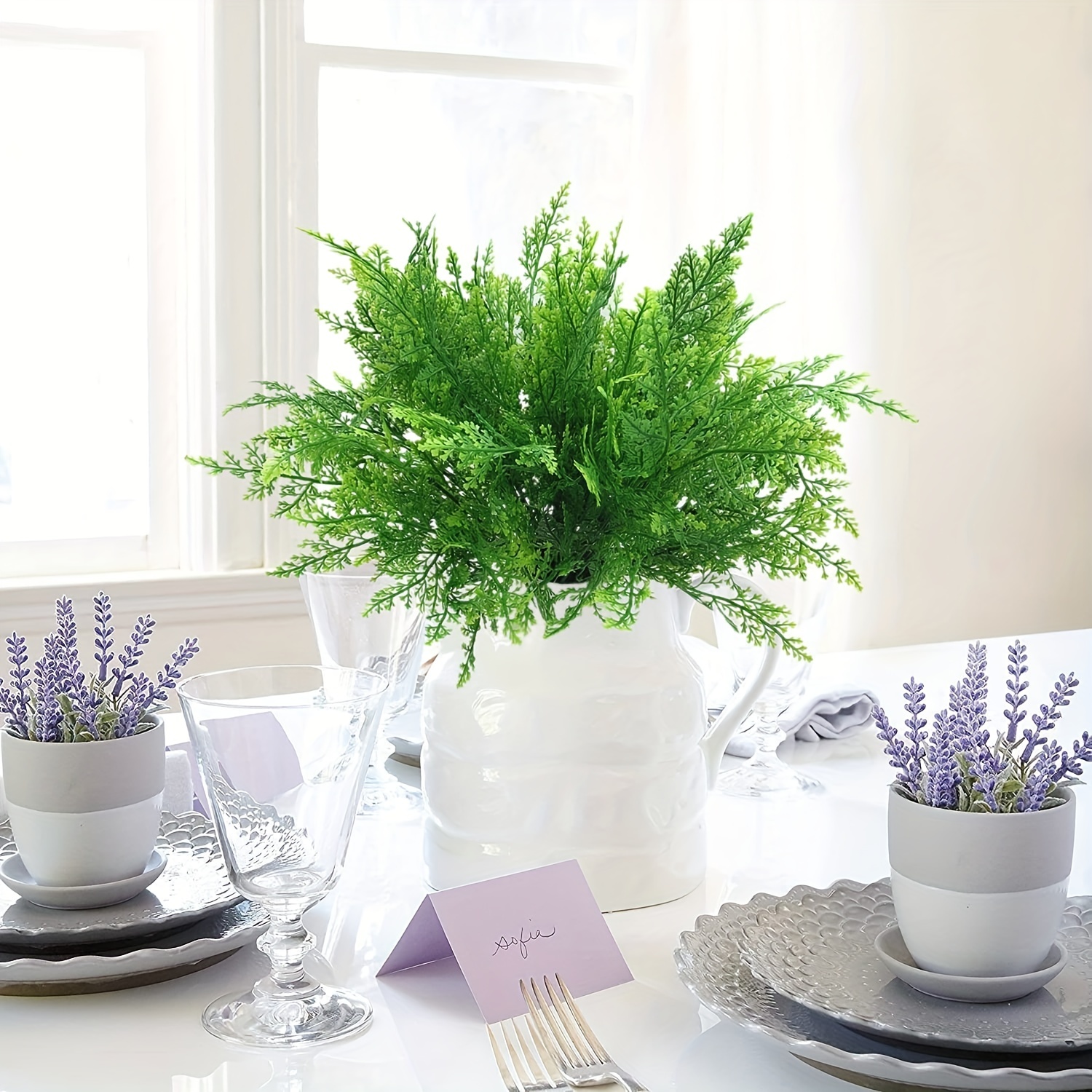 Artificial Lavender Flowers Plastic Plants Fake Simulation - Temu