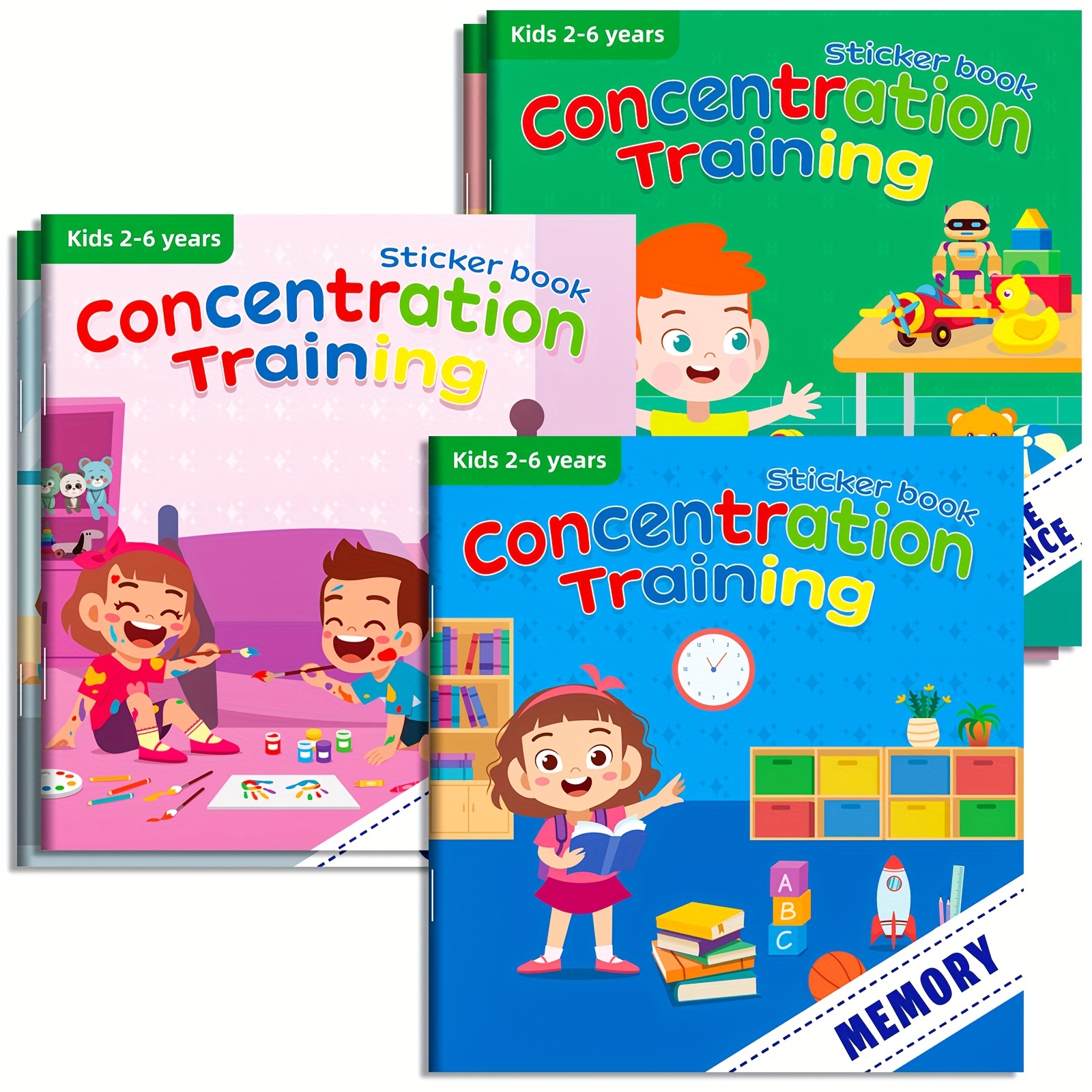 Libros de atención para niños, libro de pegatinas de entrenamiento