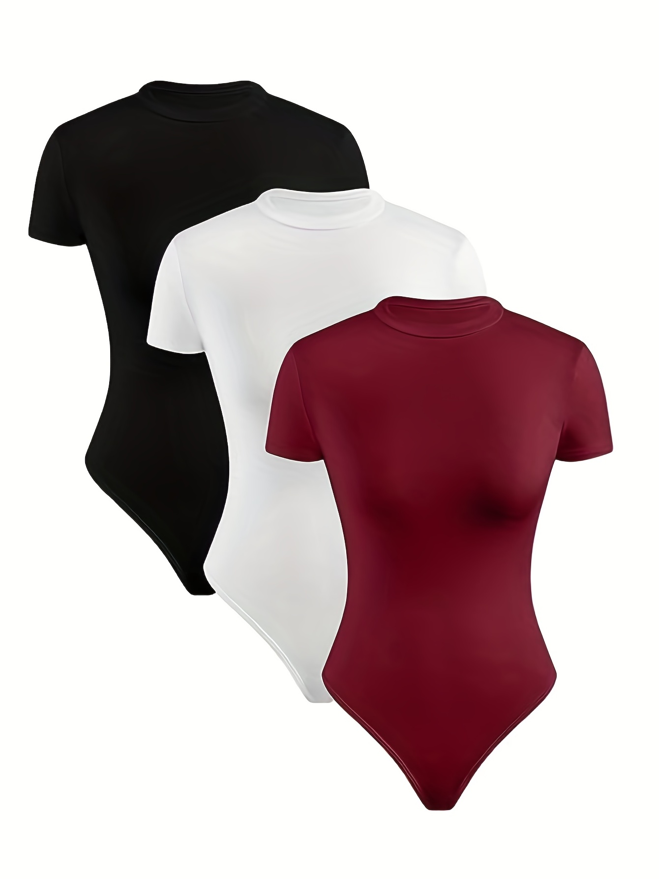 OQQ Womens 3 Piece Sexy Ribbed Sleeveless Adjustable Spaghetti Strip Top  Shapewear BodySuit