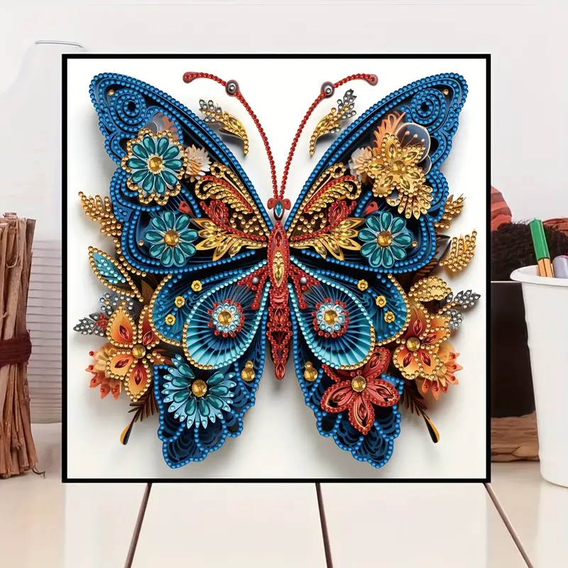 Butterfly Pattern Diamond Painting Kit 5d Diy Special Shape - Temu