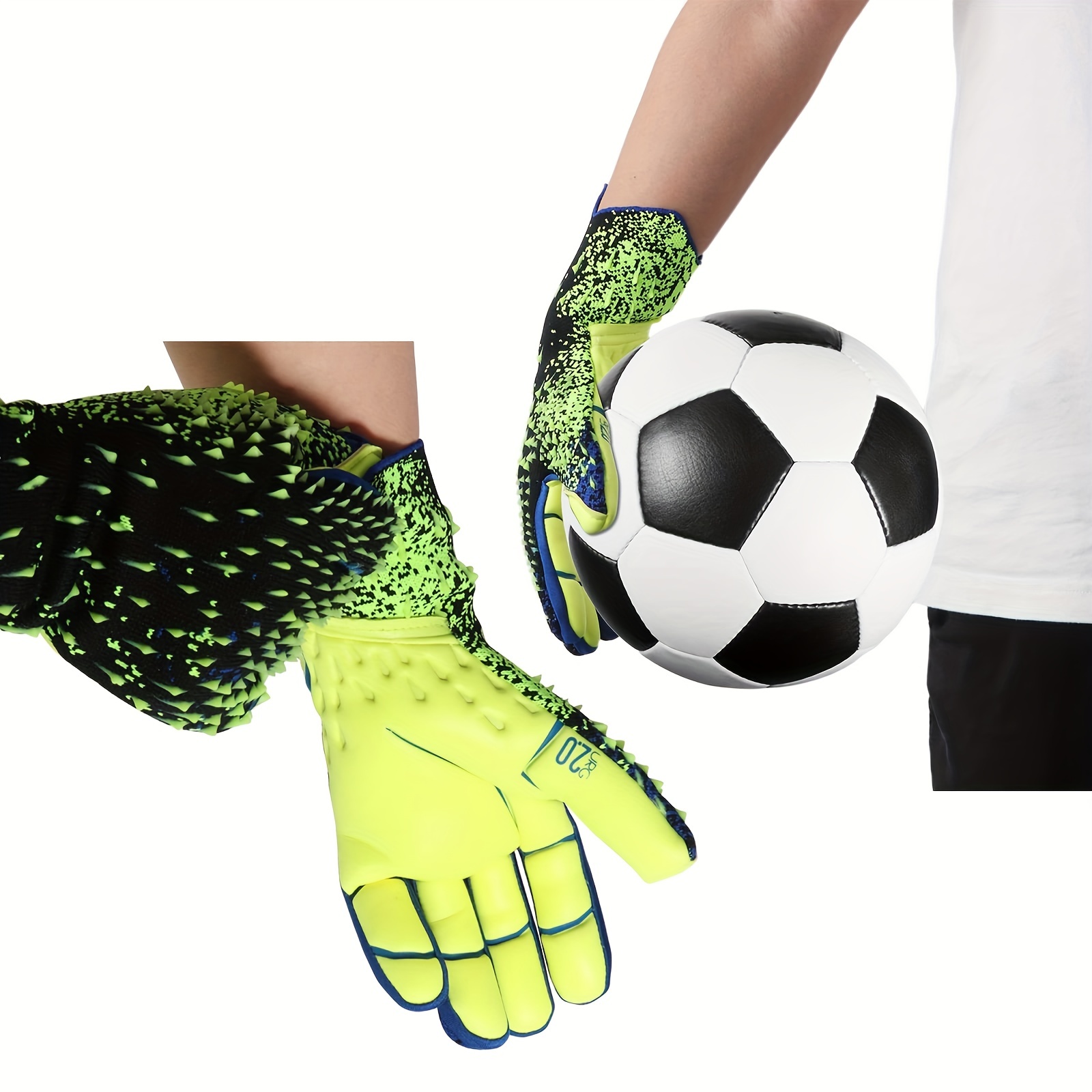Guantes de portero de fútbol de látex para adultos y adolescentes,  protección profesional, guantes de portero
