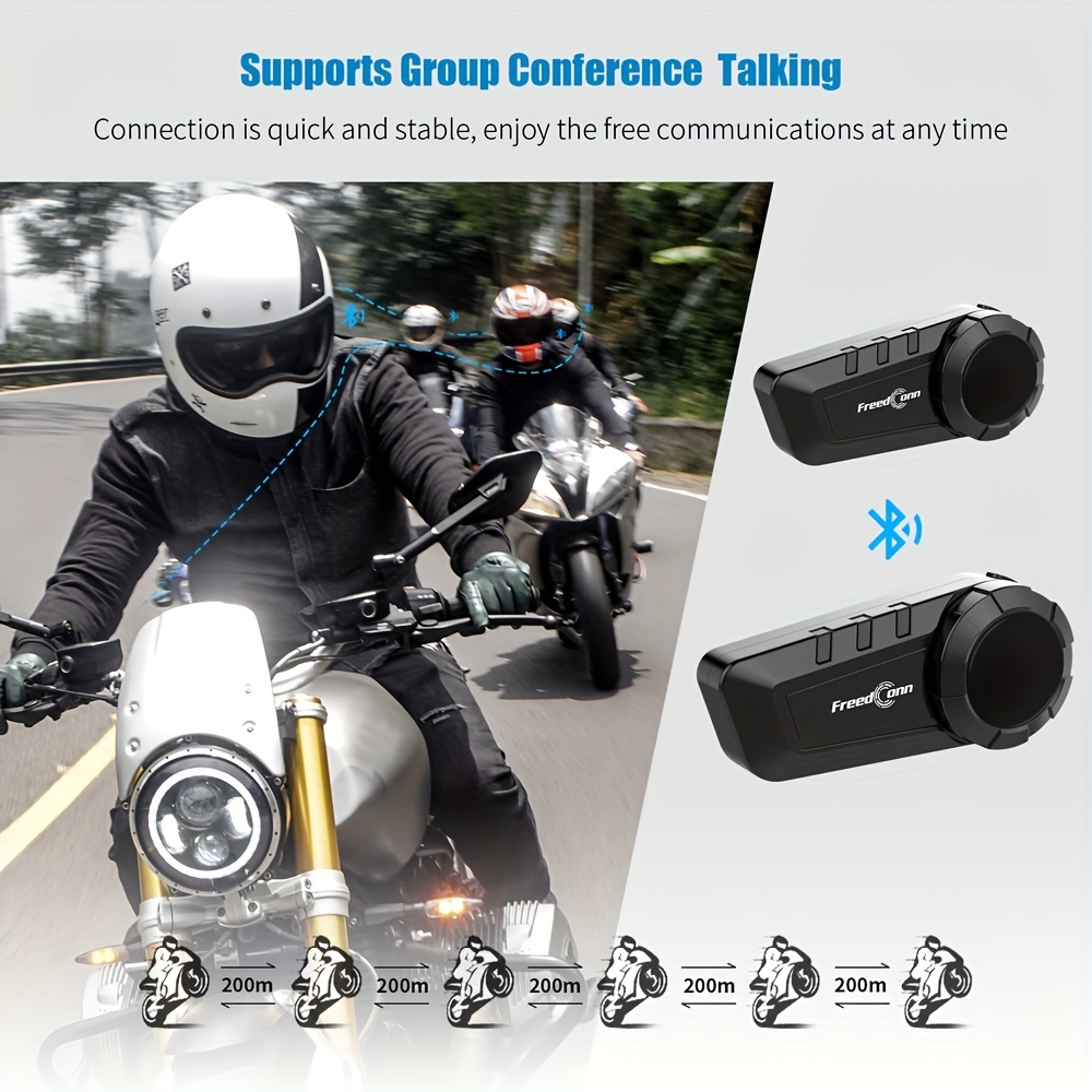 Intercom Moto Bluetooth 6 Rider, Bluetooth 2 Helmet Headset