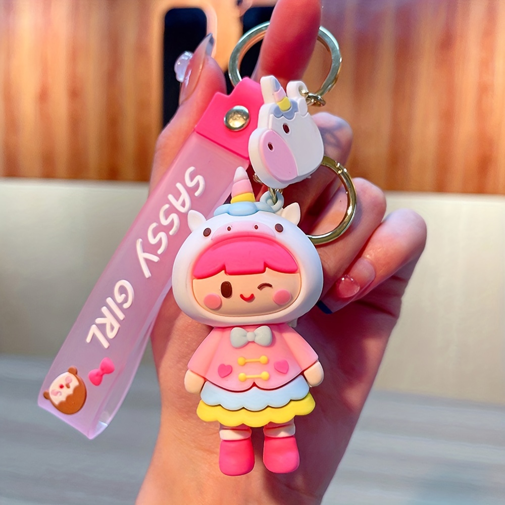 1pc Cute Pvc Doll Keychain For Car Keys, Backpack Or As A Gift For