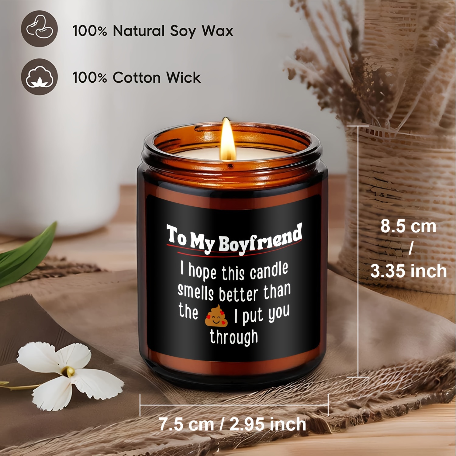 Funny Boyfriend Gift Candle, Funny Gifts for Boyfriend Gifts for  Anniversary Funny Candles for Boyfriend Birthday Gift Ideas Christmas,  Funny Gift for