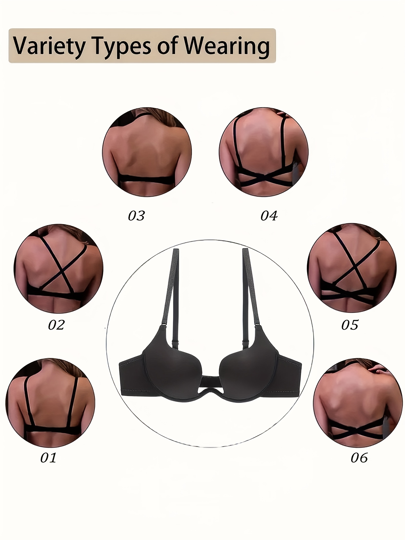 Simple Solid Scoop Bra, Soft & Breathable Plunge Bra, Women's Lingerie &  Underwear