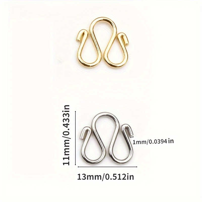 20Pcs Stainless Steel Golden Color S Shape Clasps S-Hook Clasps Connectors  DIY Necklace Hooks Connectors Bracelets Jewelry Making Finding