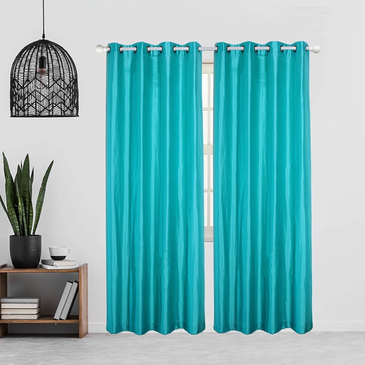 1 Unidad Cortinas Opacas Dormitorio Cortinas Lino Sintético - Temu Mexico