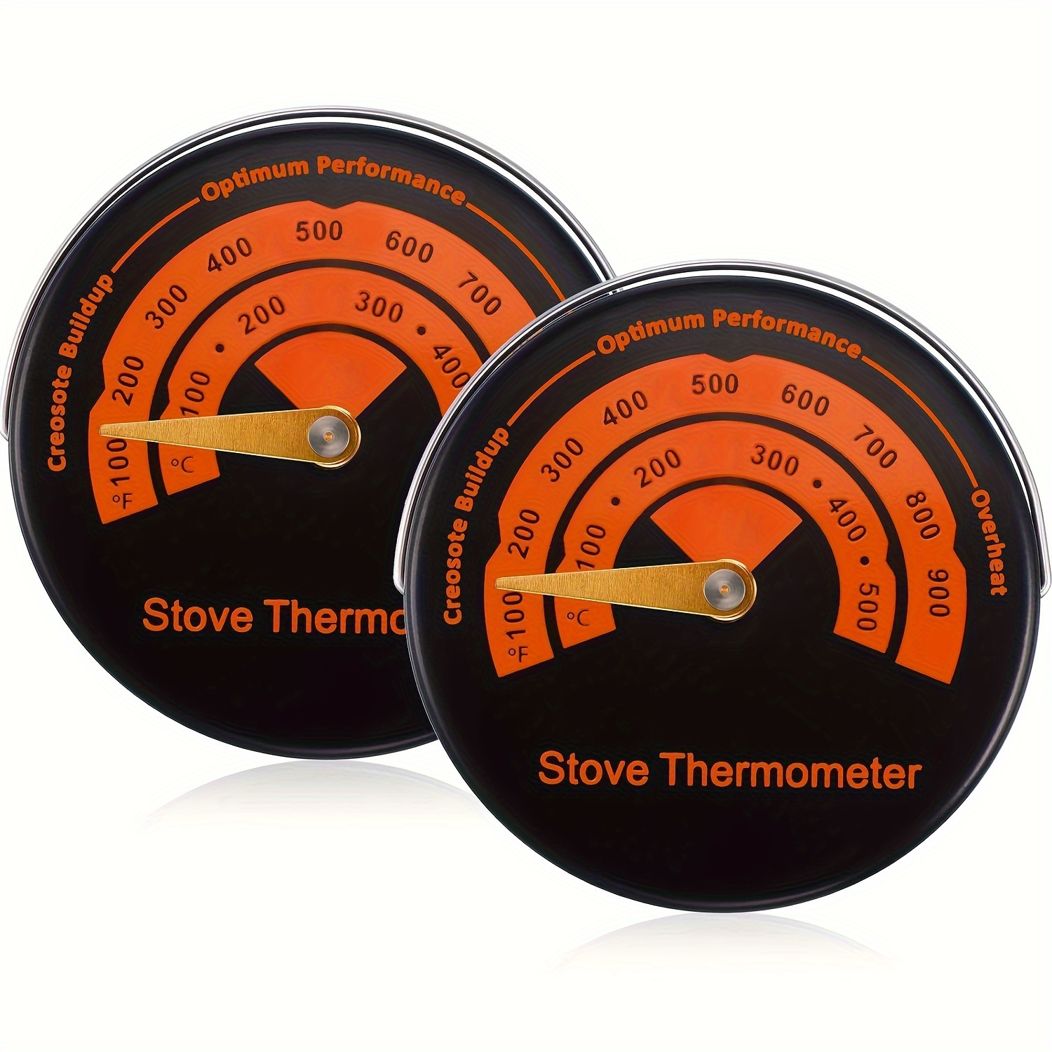 Frienda Magnetic Stove Thermometer Wood Burner Top Thermometer Stove Temperature Meter Stove Flue Pipe Thermometer Fireplace Accessories for Avoiding Stove