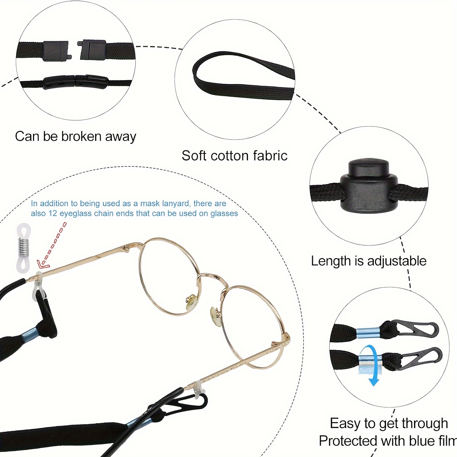 Adjustable Mask Lanyard Glasses Strap Holder For Mask - Temu