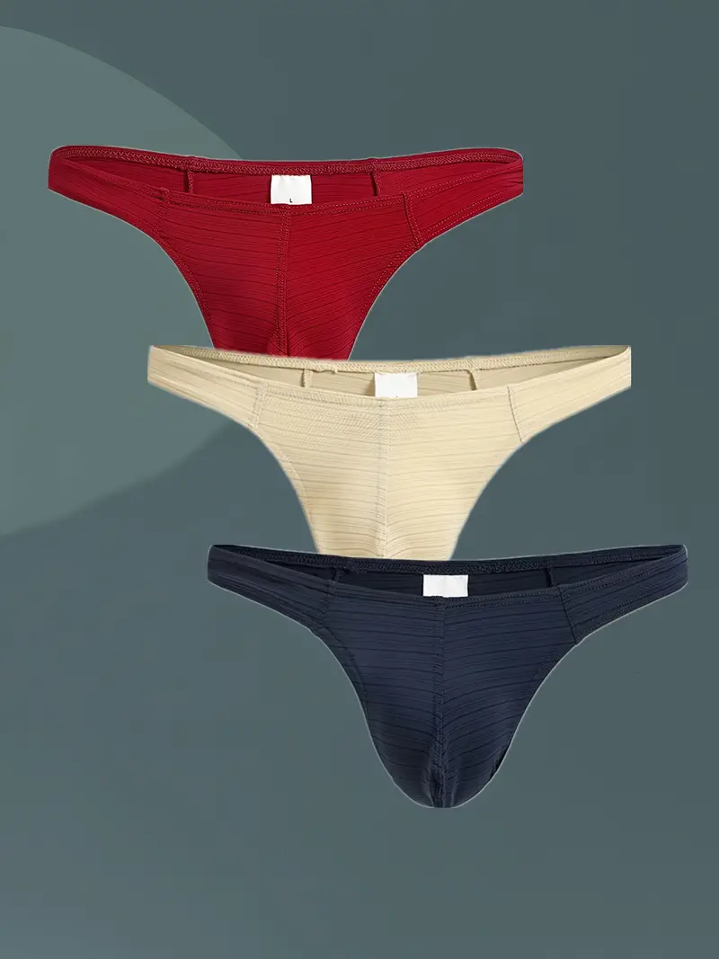 Men's Ice Silk Cool Thongs Underwear Sexy Low - Temu Canada