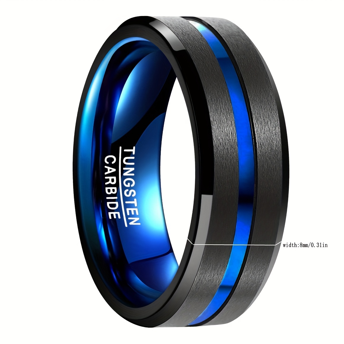 Men's Two Tone Tungsten Ring, Corrosion Resistant