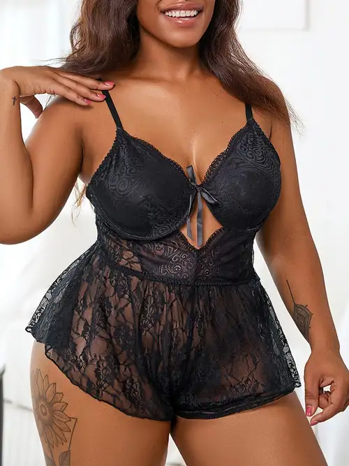 Buy DotVol Women's Open Cup Crotchless One-Piece Plus Size Bodysuit Teddy  Sexy Lingerie Online at desertcartINDIA