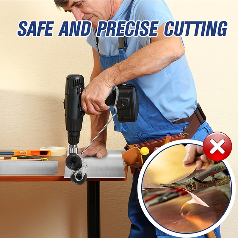 Electric Drill Plate- Cutter Sheet Metal Nibbler Precise Cutting