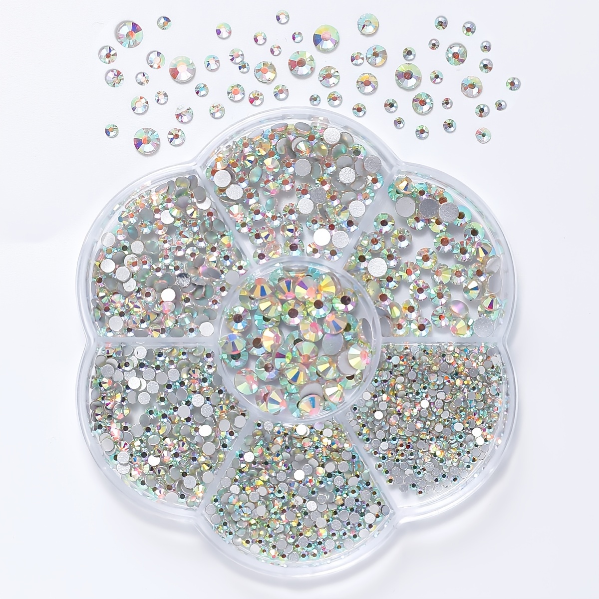 Crystals Ab Nail Rhinestones Mixed Colorful Round Beads - Temu