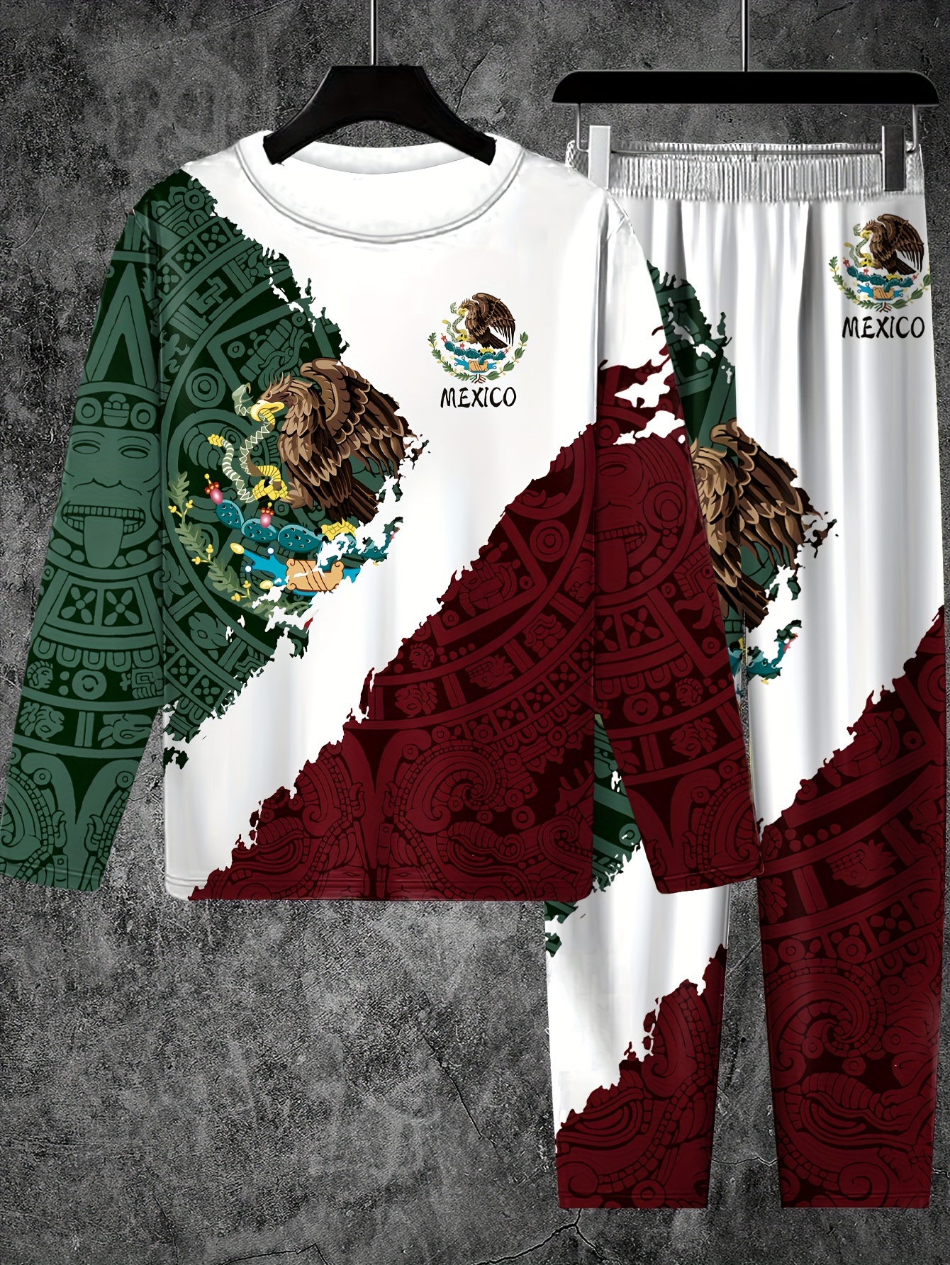 Double-jersey crew-neck sweatshirt with eagle