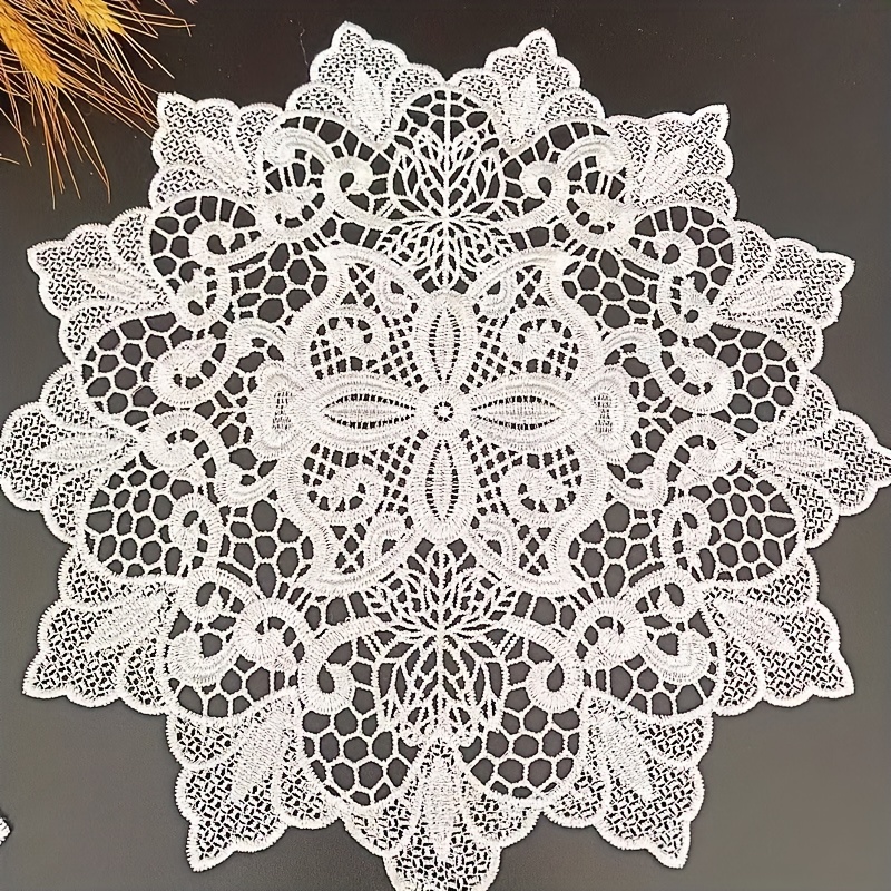 Vintage Lace Embroidered Doily Crochet Floral Fabric Anti Scalding