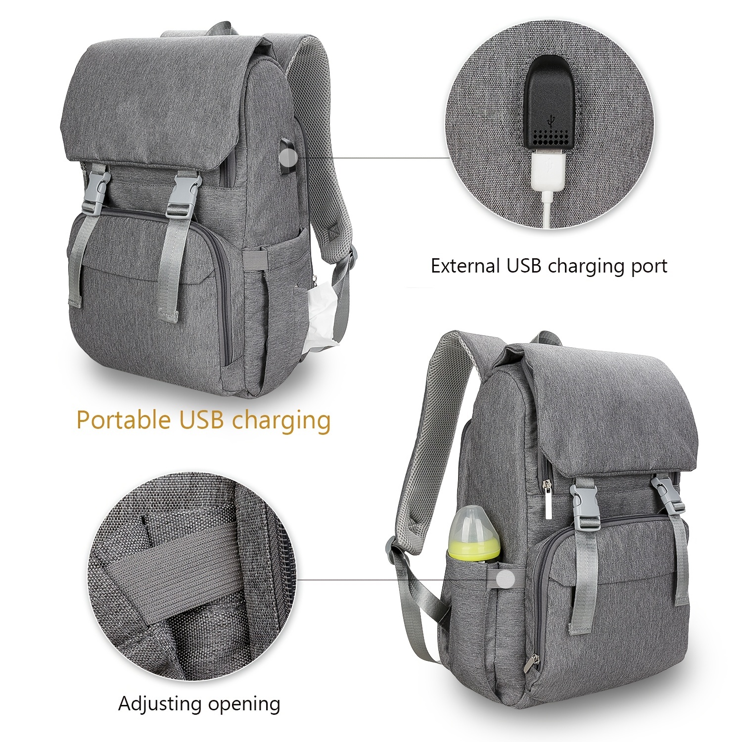 Mommy Bag Waterproof USB Large-capacity Baby Backpack Female 