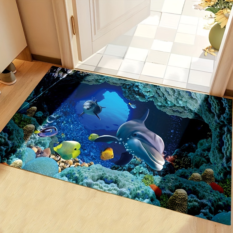 Fish Print Non-slip Bath Rug