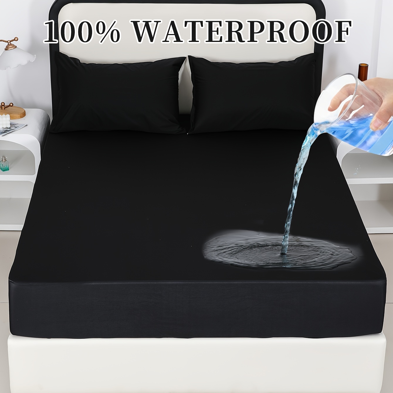 Safest Waterproof Mattress Protector Set - Protects Against Urine And Dust Mattress  Cover For Bedroom - Soft And Breathable Bedding Set, 1 Mattress Protector  +2 Pillowcases Without Core, For Bedroom Guest Room