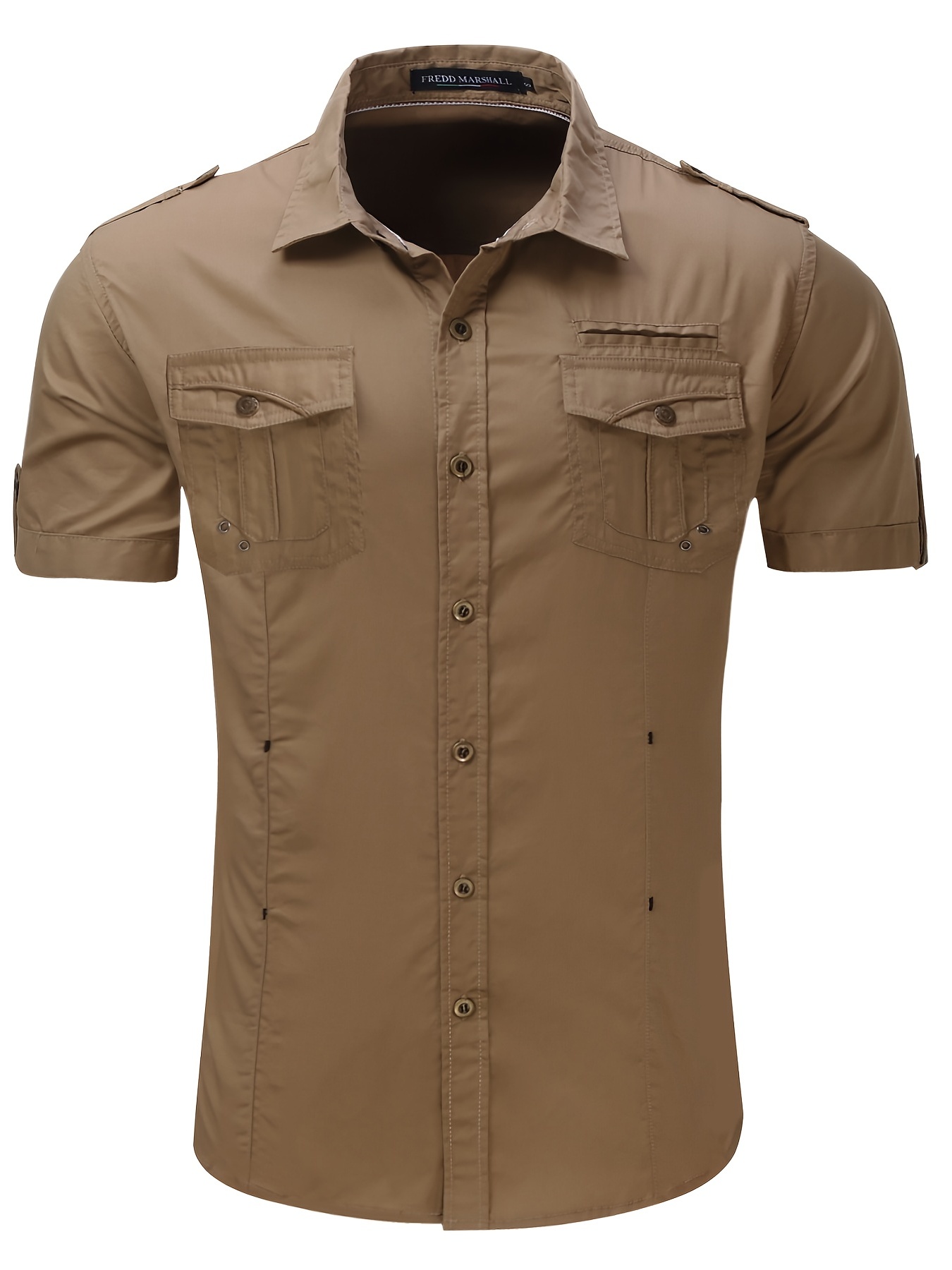 One Size Smaller Men's Solid Casual Button Shirts - Temu