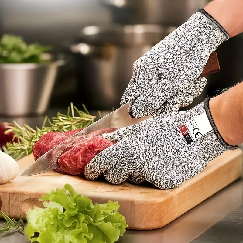 1 Pair Anti Cutting Gloves, Level 5 Cut Resistant, Safe Kitchen Cutting  Gloves, Suitable For Oyster Shucking, Fish Fillet Processing, Mandolin  Slicing, Meat Cutting, Wood Carving And Gardening