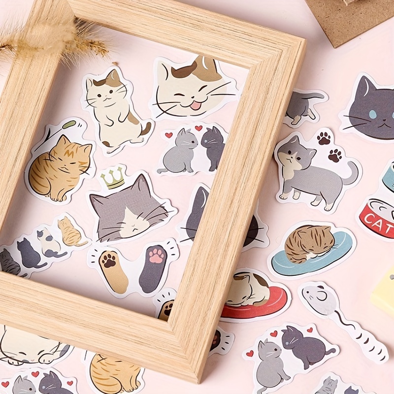 45pcs/pack My Cat Decorative Stickers Adhesive Stickers DIY Decoration  Diary Japanese Stationery Stickers Gift