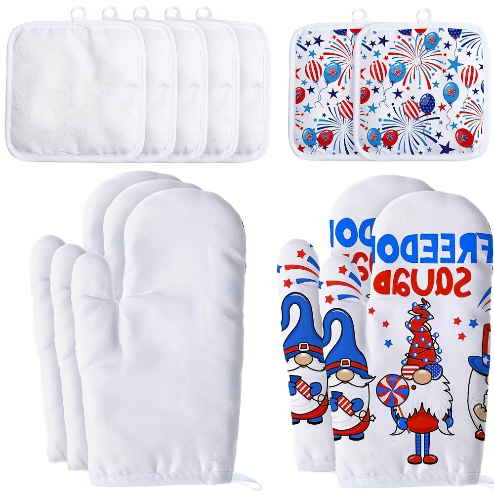 Custom Logo Kitchen Sublimation Oven Mitts Heat Resistant Cooking