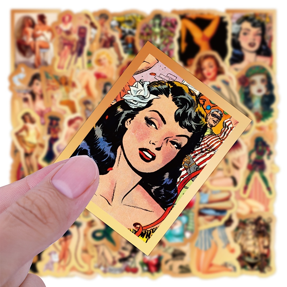 50 Pcs Vintage Stickers Retro Girl Sailor Sticker Pack For Adults Vinyl  Waterproof Retro Pinup Girl Stickers For Laptop Water Bottle Hydro Flask  Car M