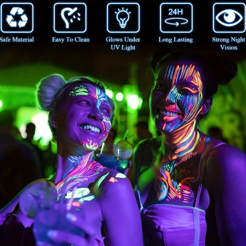 Blacklight Face Paint - Glow in the Dark UV Facepaint and Bodypaint