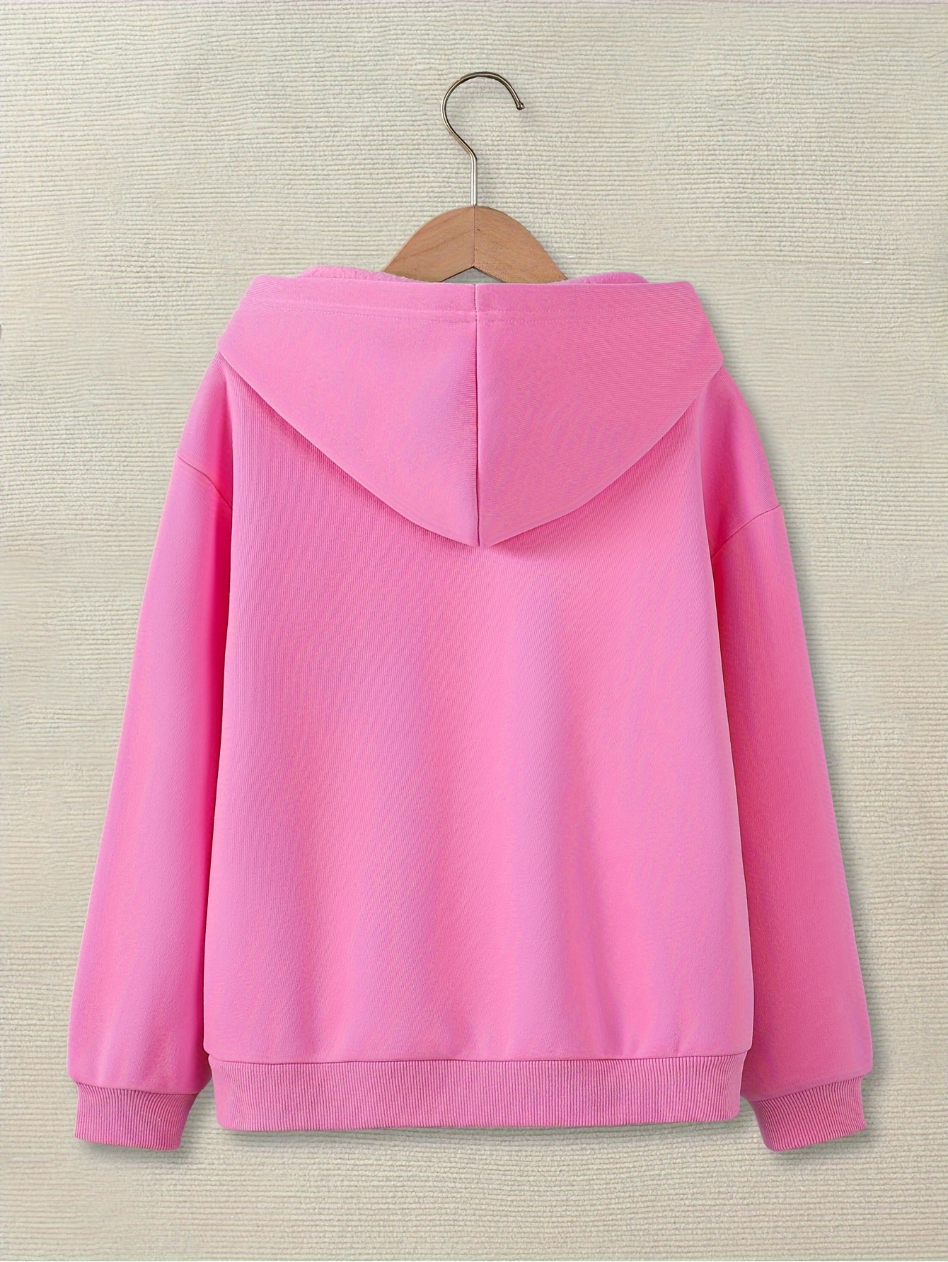 LOVE SWEATSHIRT. Pink with bright red print.