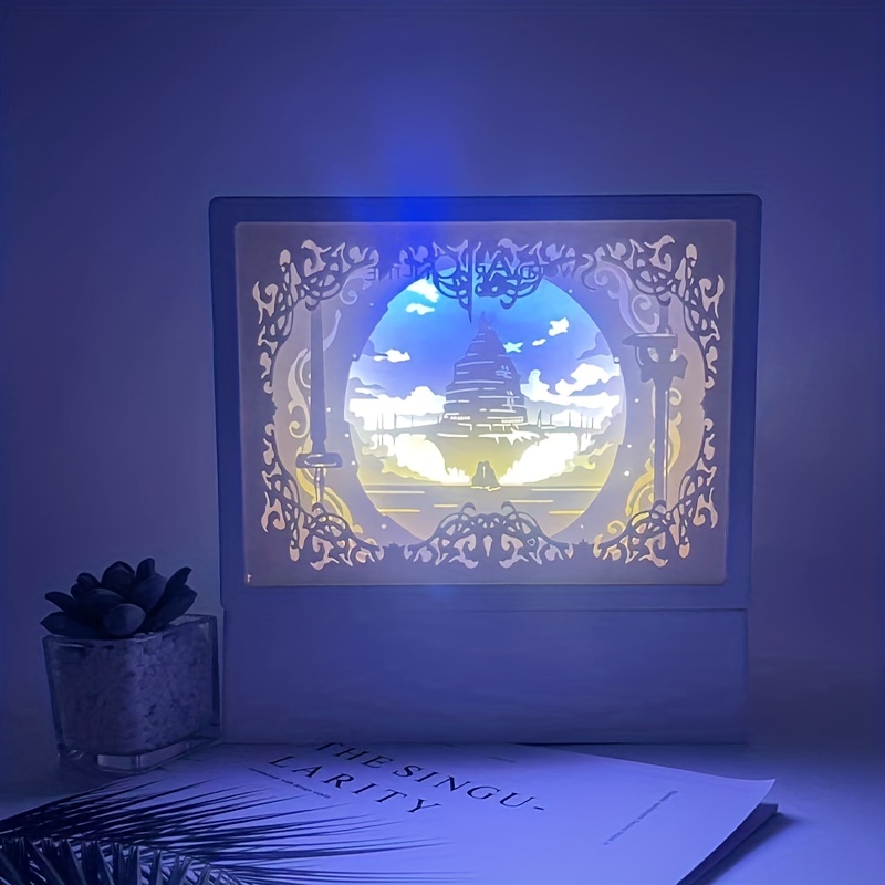 Creative Gift DIY Paper Art Lamp Bedside Decoration 3D Three-dimensional  Paper Light and Shadow Paper Carving Lamp Night Light - AliExpress