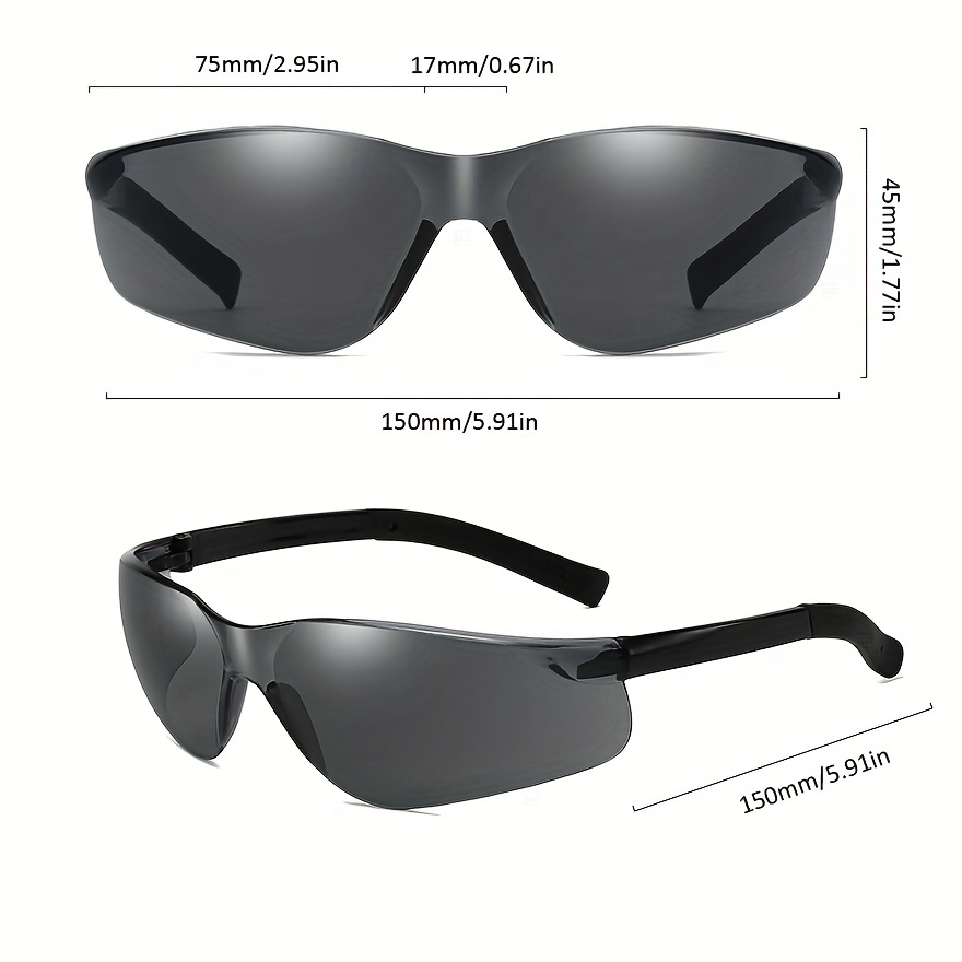 Premium Protective Goggles Brimless Black Sunglasses - Temu