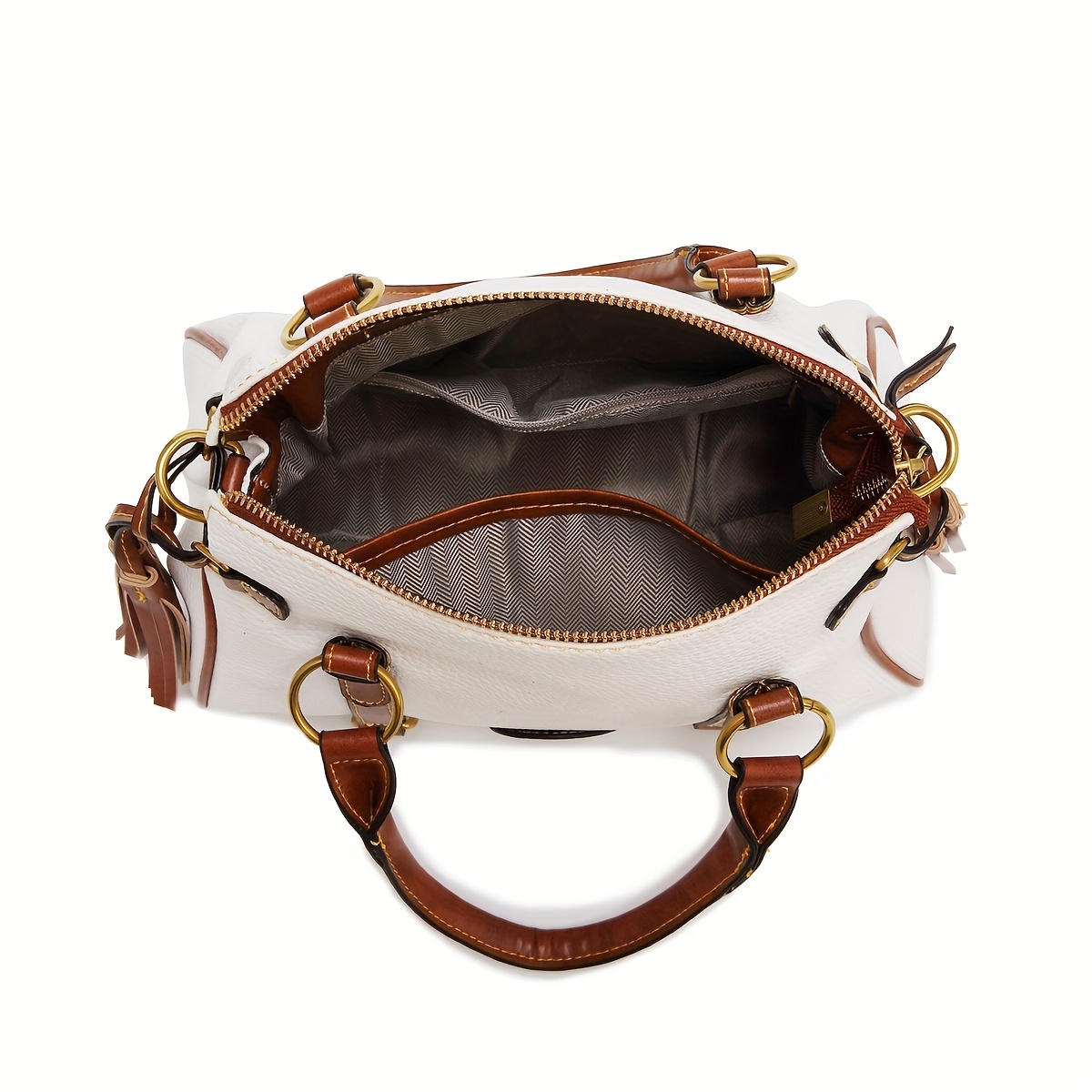 Retro Tote Bag Boston PU Leather Top-handle Bags Women Travel