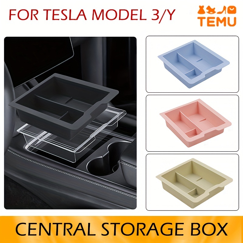 Storage Box Center Armrest Hidden Box Silicone Model 3 - Temu