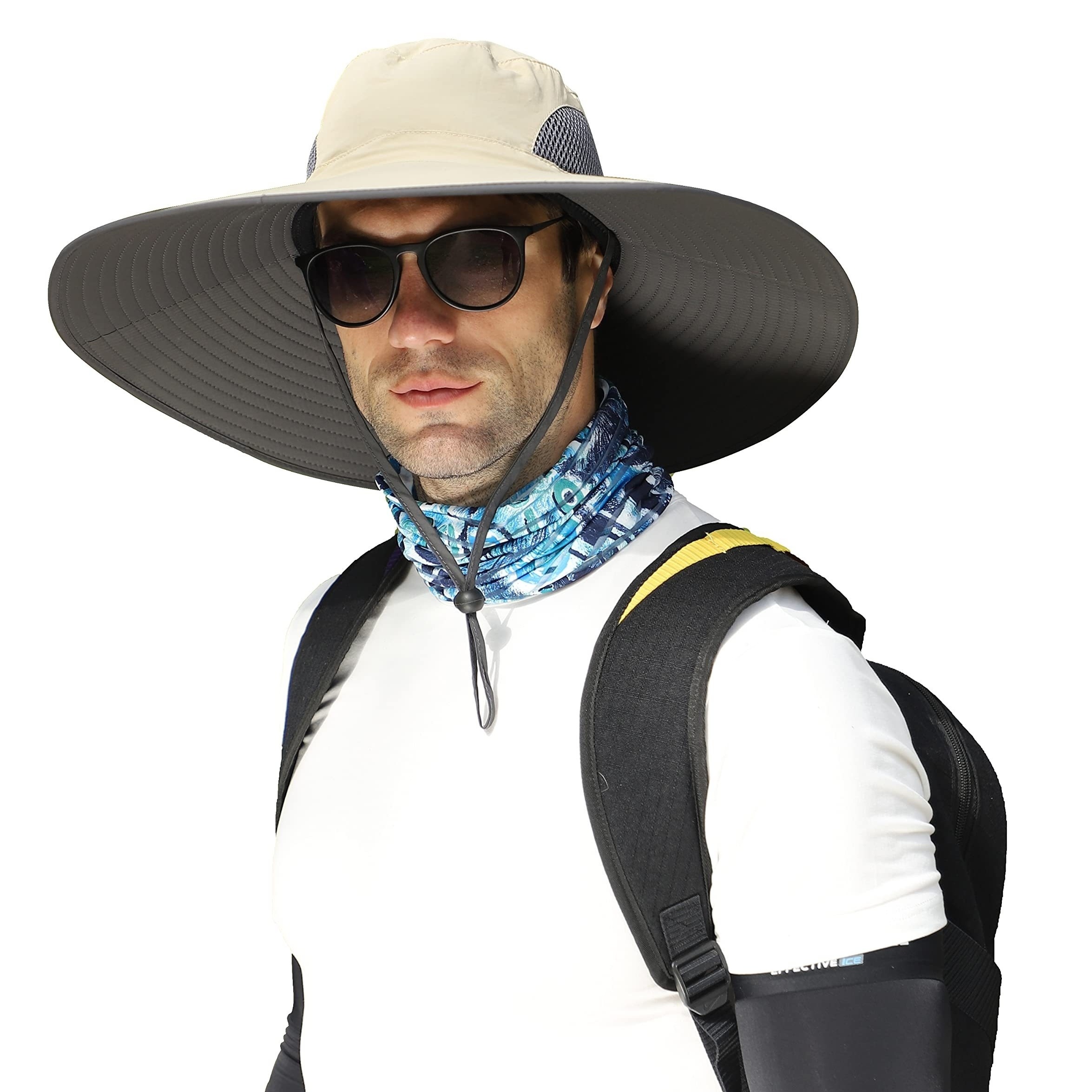 1pc Summer Outdoor Waterproof Foldable Bucket Hat, Wide Brim