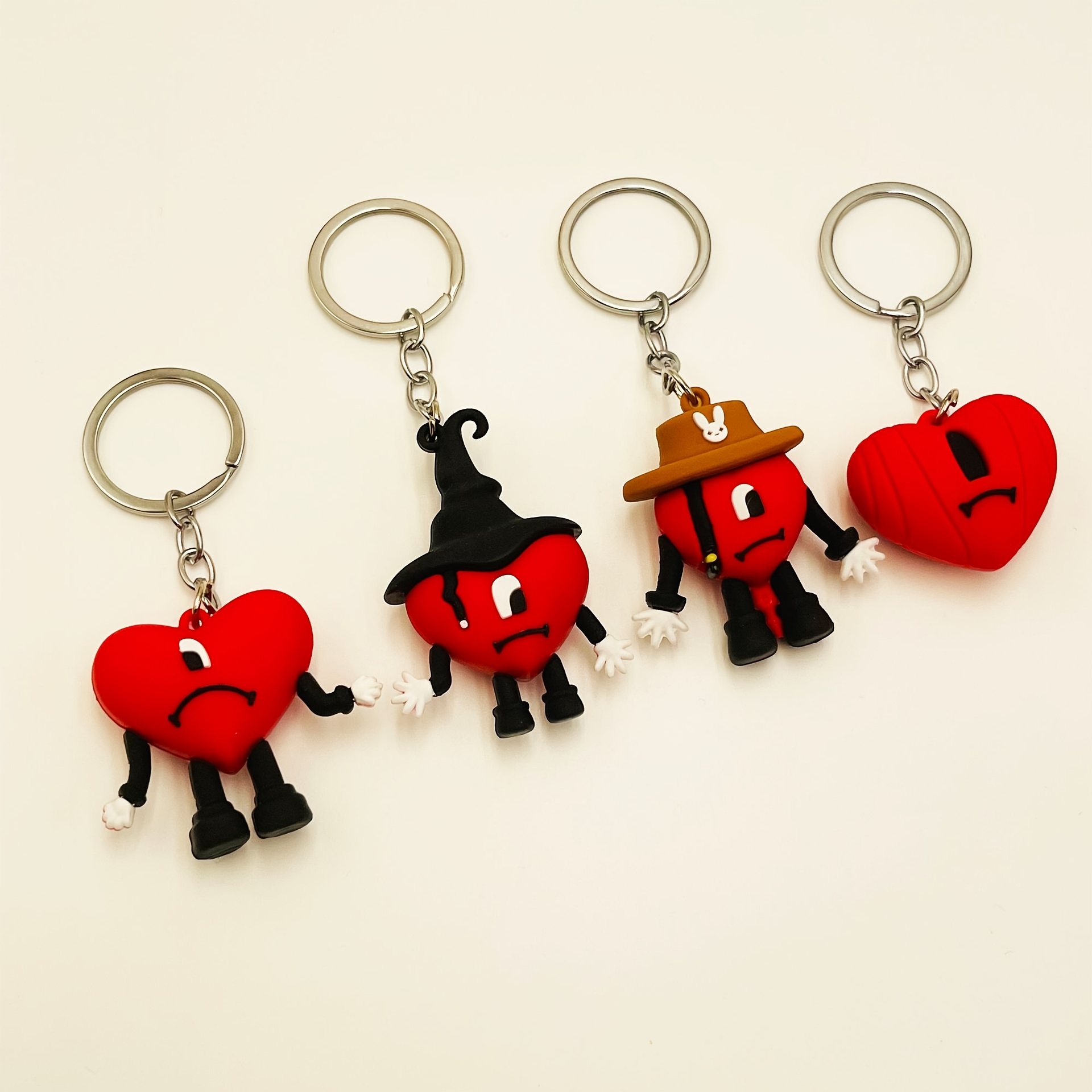 Love Heart Bear Pom Pom Keychain Pendant Fashion Cute Elegant Car Keyring  Ornament Bag Purse Charm Accessories - Temu