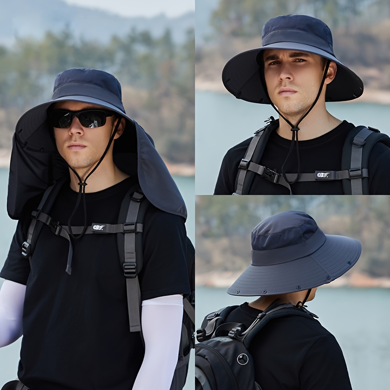 Men's Sunscreen Breathable Fishing Hat: Wide Brim Adjustable - Temu Canada