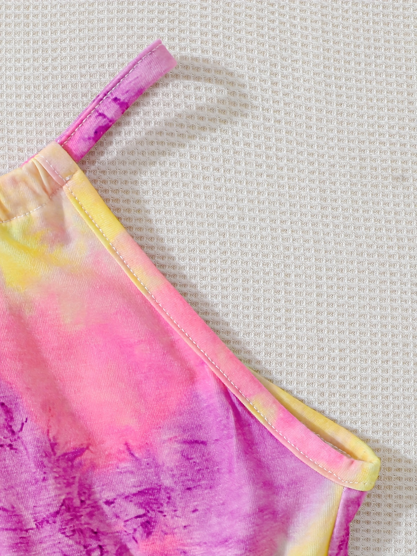 Girls Tie Dye Allover Print Halter Romper Jumpsuit