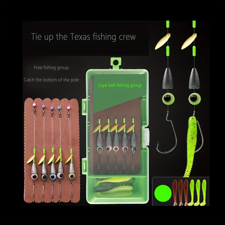 Bag Texas Rig Pre tied Fishing Tackle Perch Fish - Temu