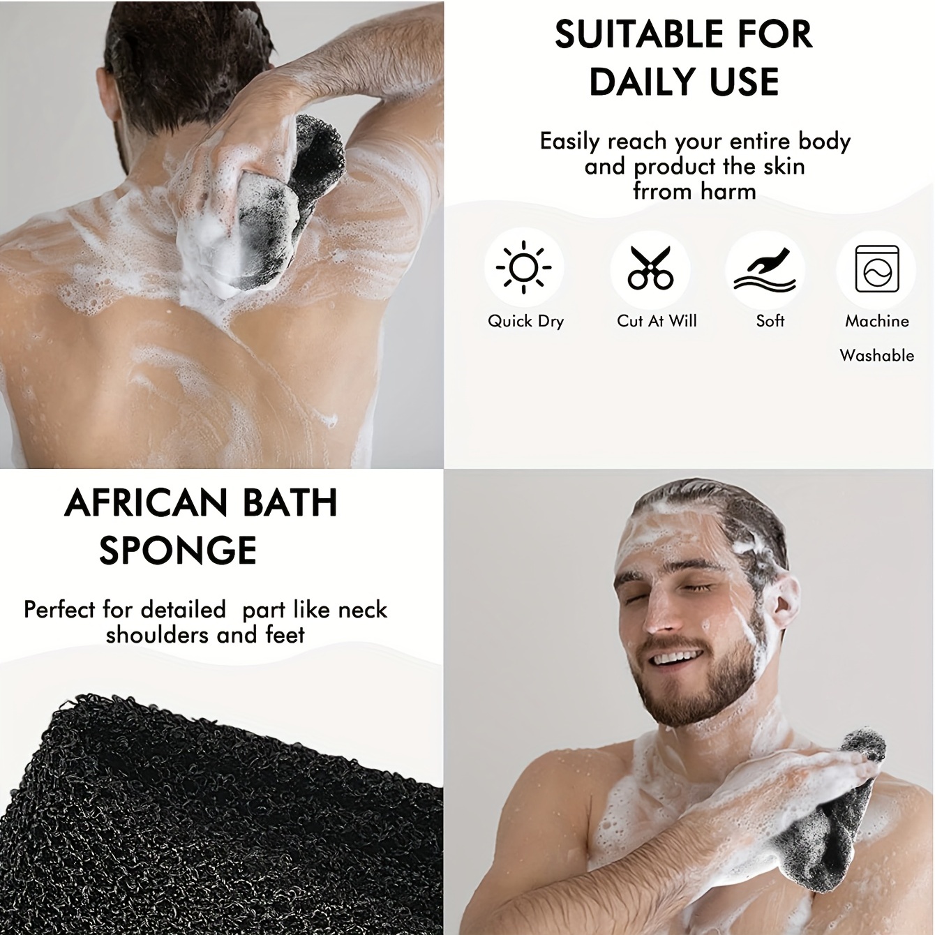 African Net Long Bath Net Sponge African Bathing Sponge Body ...