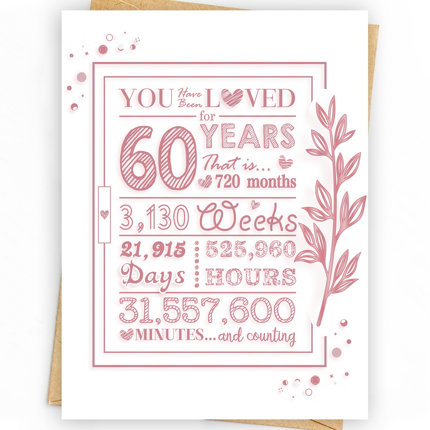 Happy 60th Anniversary Gift for Her - 60 Year Wedding Women Wife