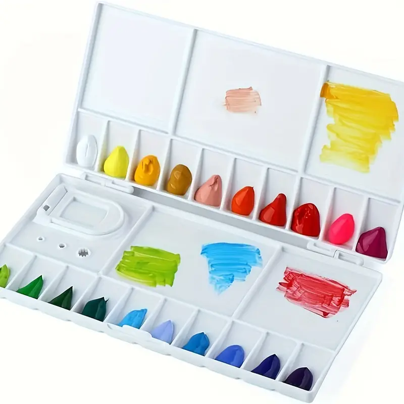 Watercolor Palette Folding Paint Tray Plastic Painting - Temu