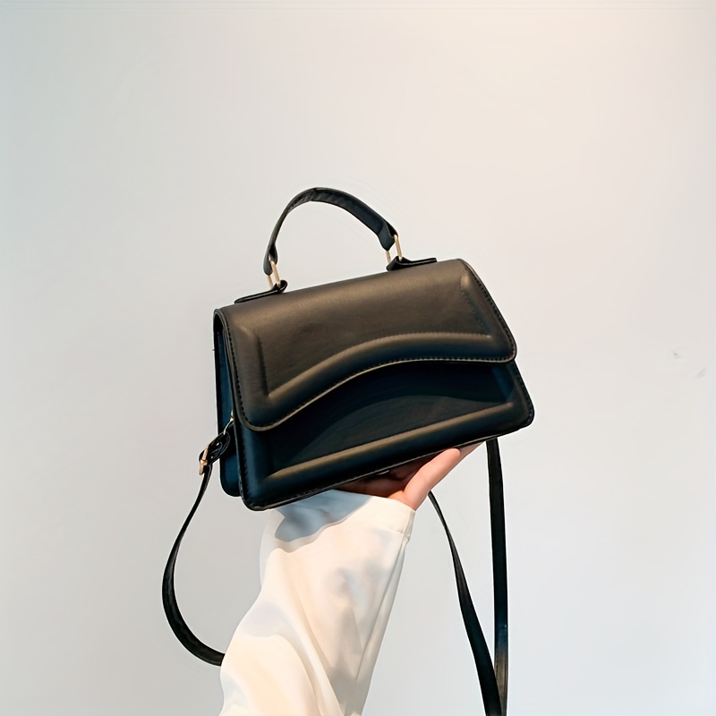 Minimalist Top Handle Flap Square Bag