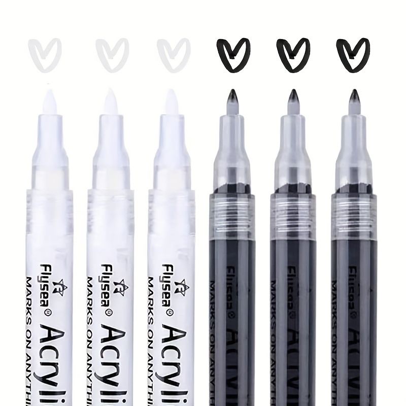 Black White Acrylic Paint Markers Pens For Rock Painting - Temu