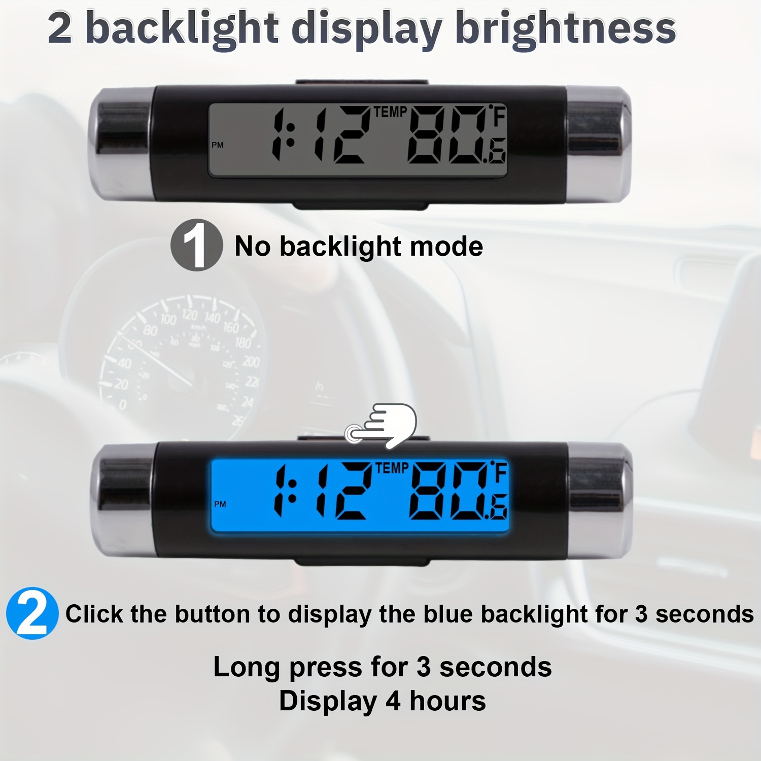 Mini Electronic Car Clock Time Watch Auto Clocks Luminous - Temu