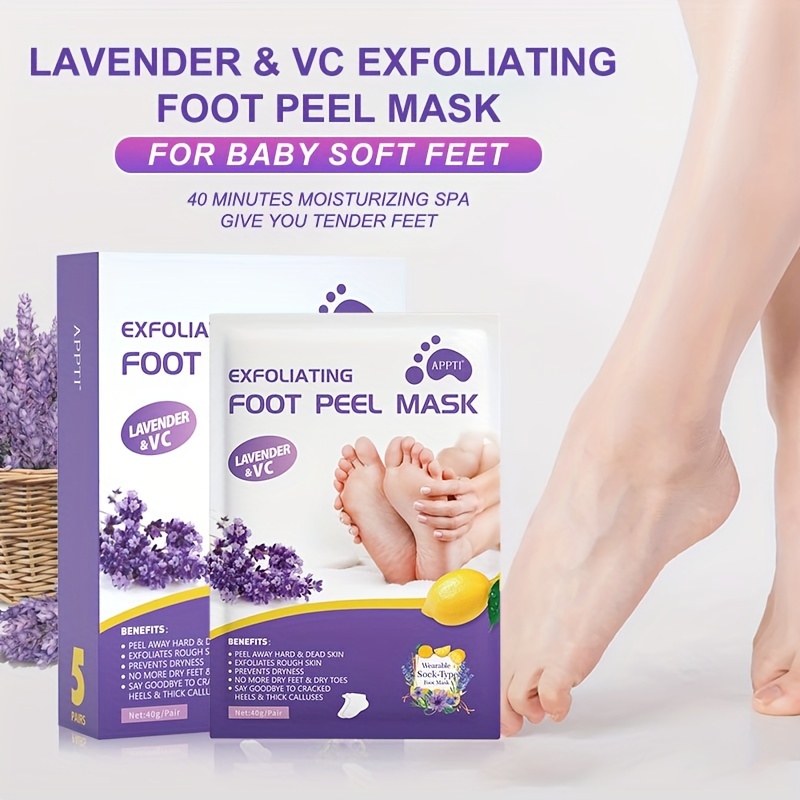 ALIVER Foot Peel Mask 3 Pack, Exfoliator Peel Off Calluses Dead Skin Callus  Remover, Baby Soft Smooth Touch Feet-Men Women (Lavender)