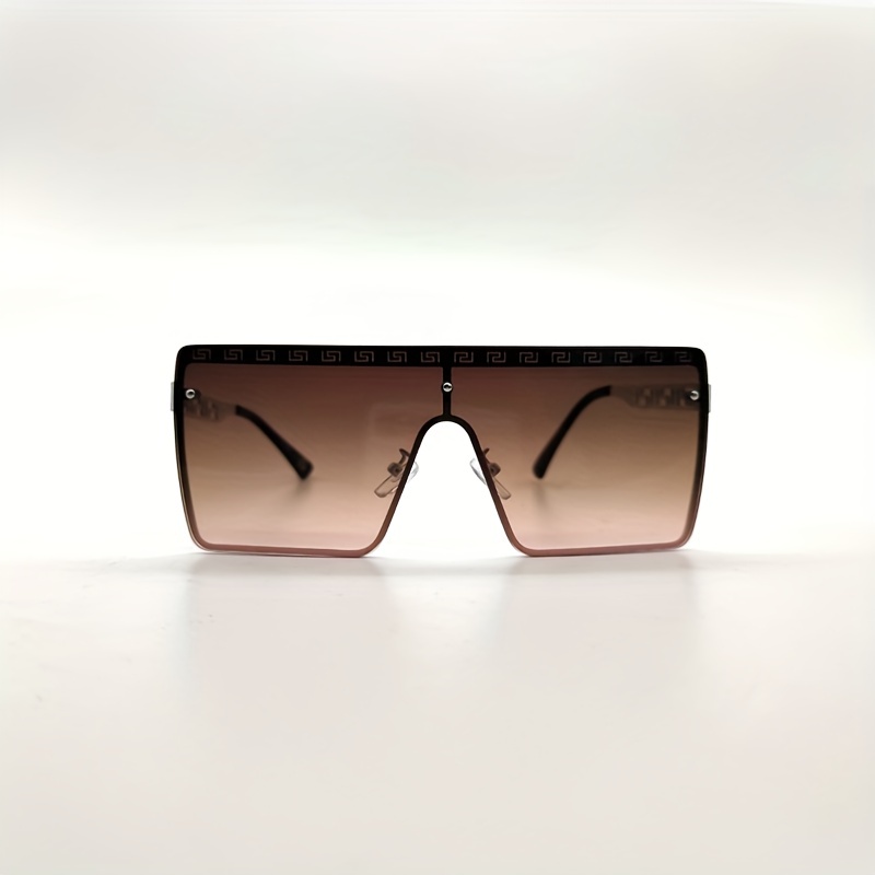 

1/2pair Integrated Oversized Frameless Lenses With Hollow Metal Leg Design, Unisex, Ideal For Gifts