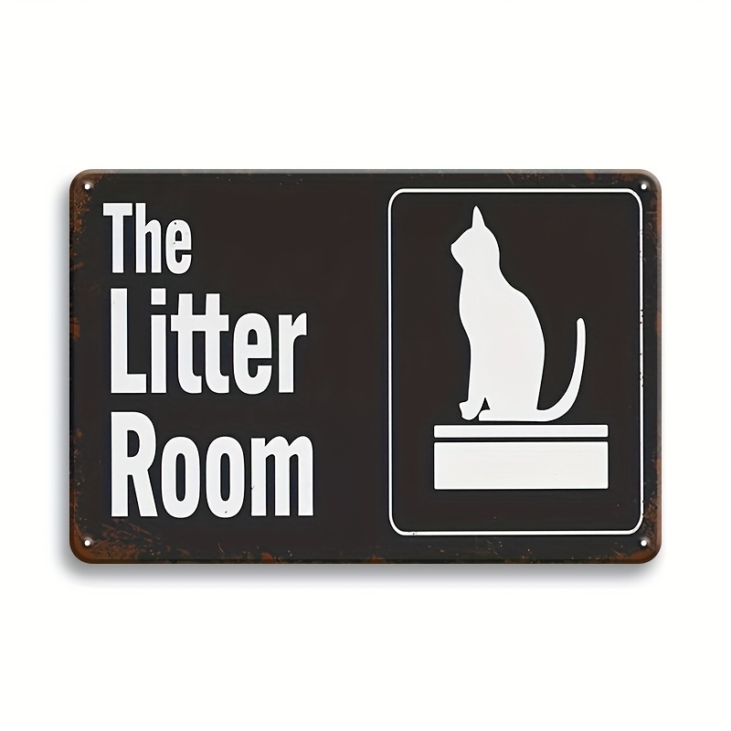 

1pc, Retro Metal Tin Sign, The Litter Room Vintage Wall Signs Metal Plaque, Funny Cat Office Tin Plate, Home Cafes Office Store Pubs Club Wall Decor, Pet Lovers Gifts 12x8 Inch